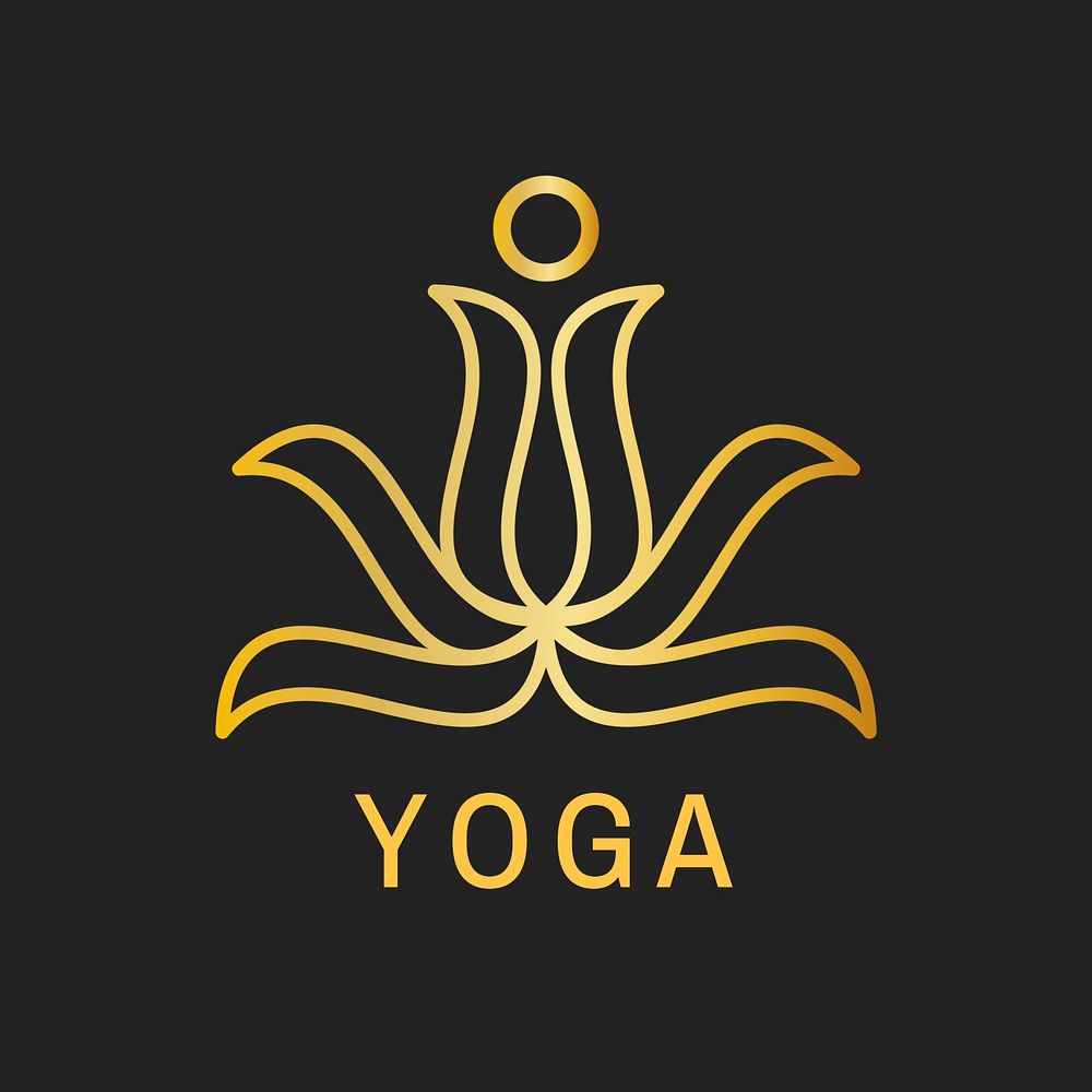 Classy wellness yoga logo, flower creative psd