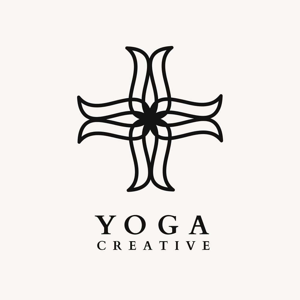 Modern yoga logo, beautiful creative design for health & wellness business psd