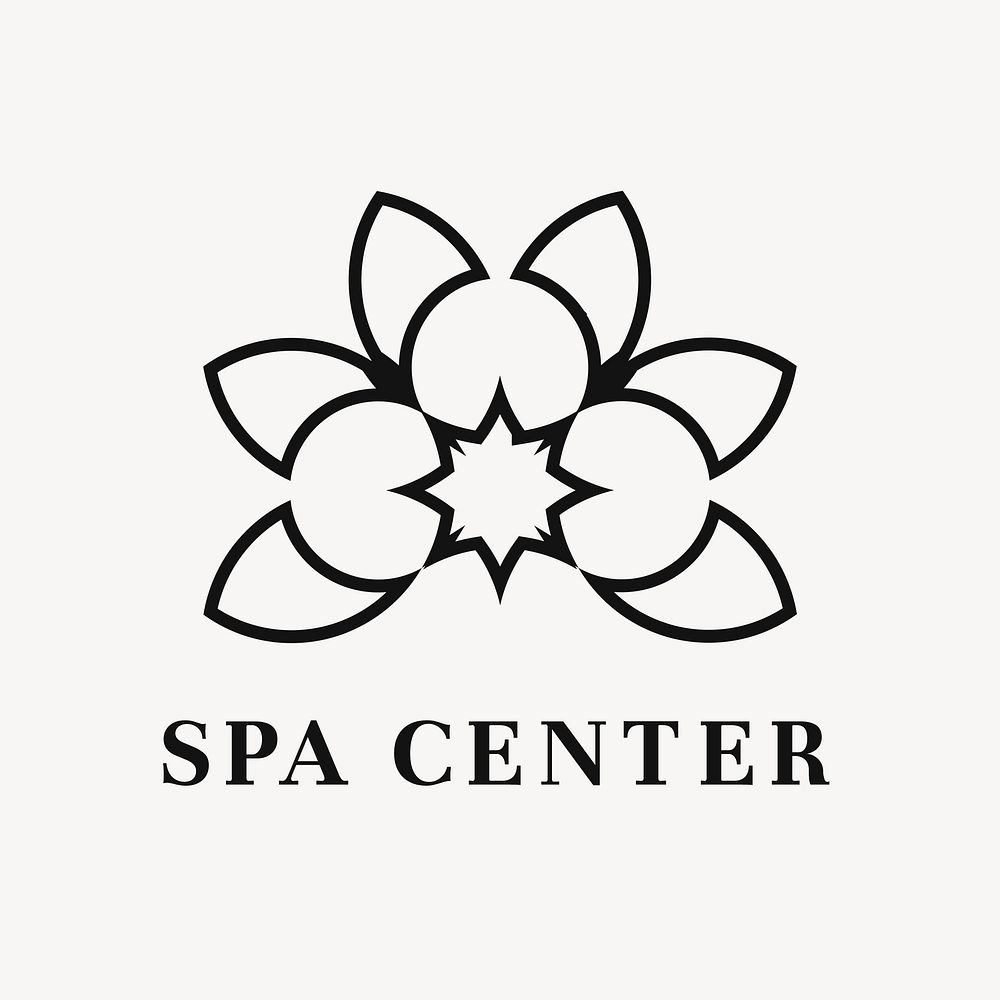 Spa center flower logo template, modern creative design vector