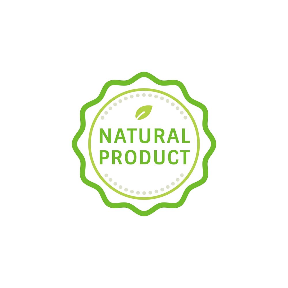 Natural product stamp badge illustration