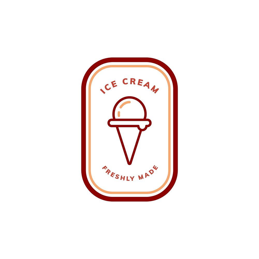 Freshly made ice cream logo vector