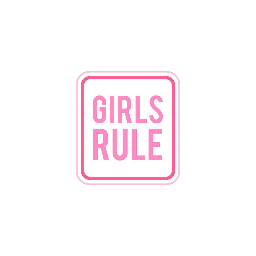 Girls rule emblem badge illustration