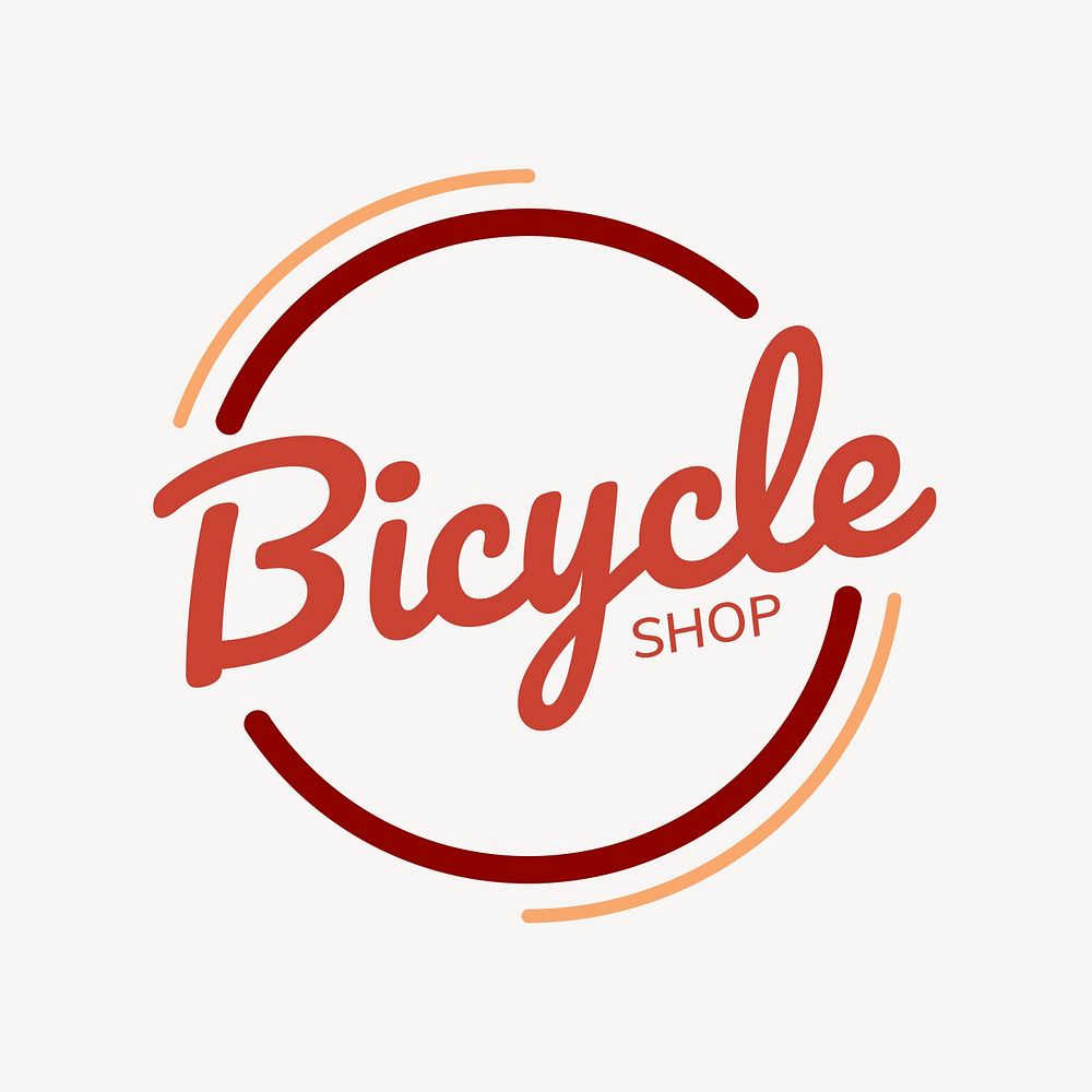 Bicycle shop logo business template for retro branding design psd