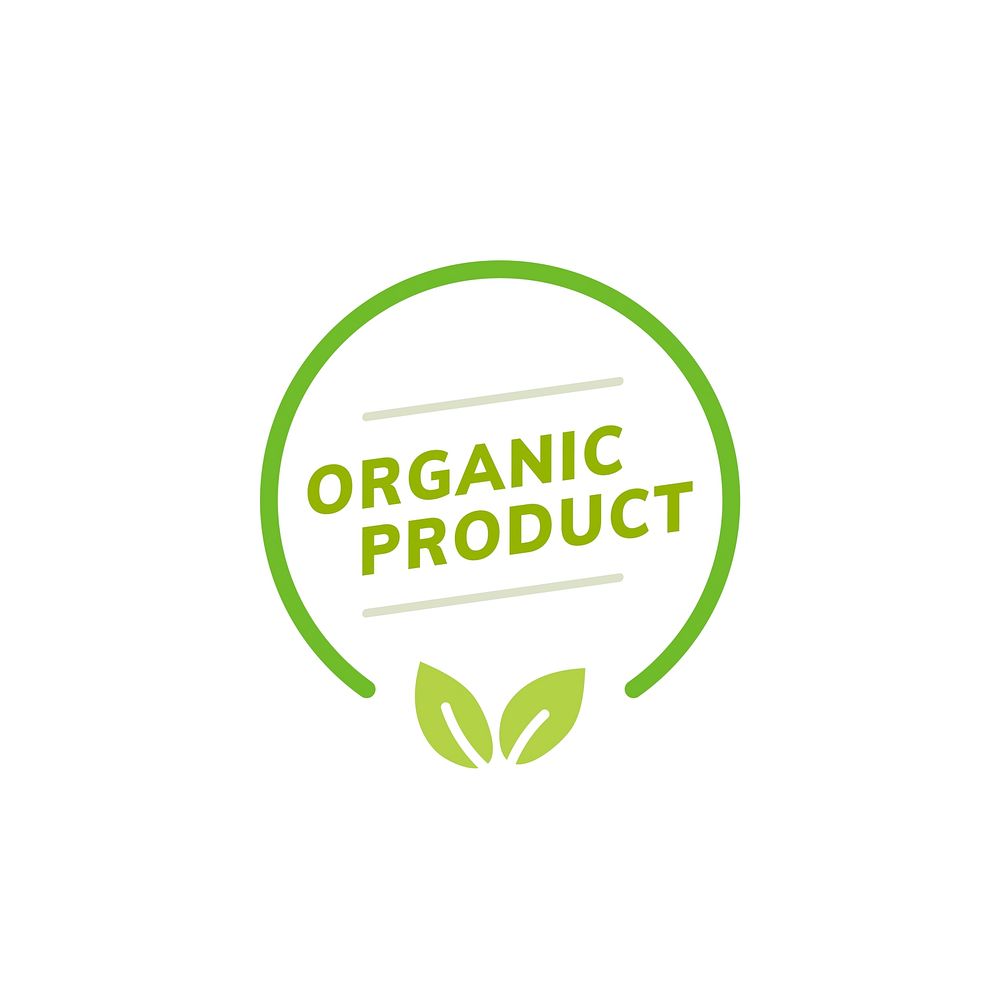 Organic product badge emblem illustration
