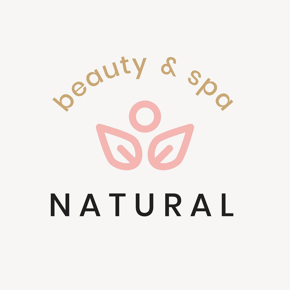 Beauty spa logo template, nature leaf creative design vector