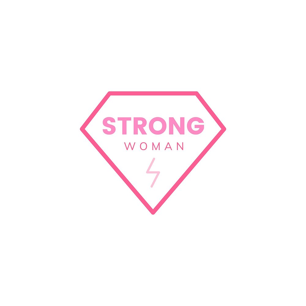 Strong woman emblem badge illustration
