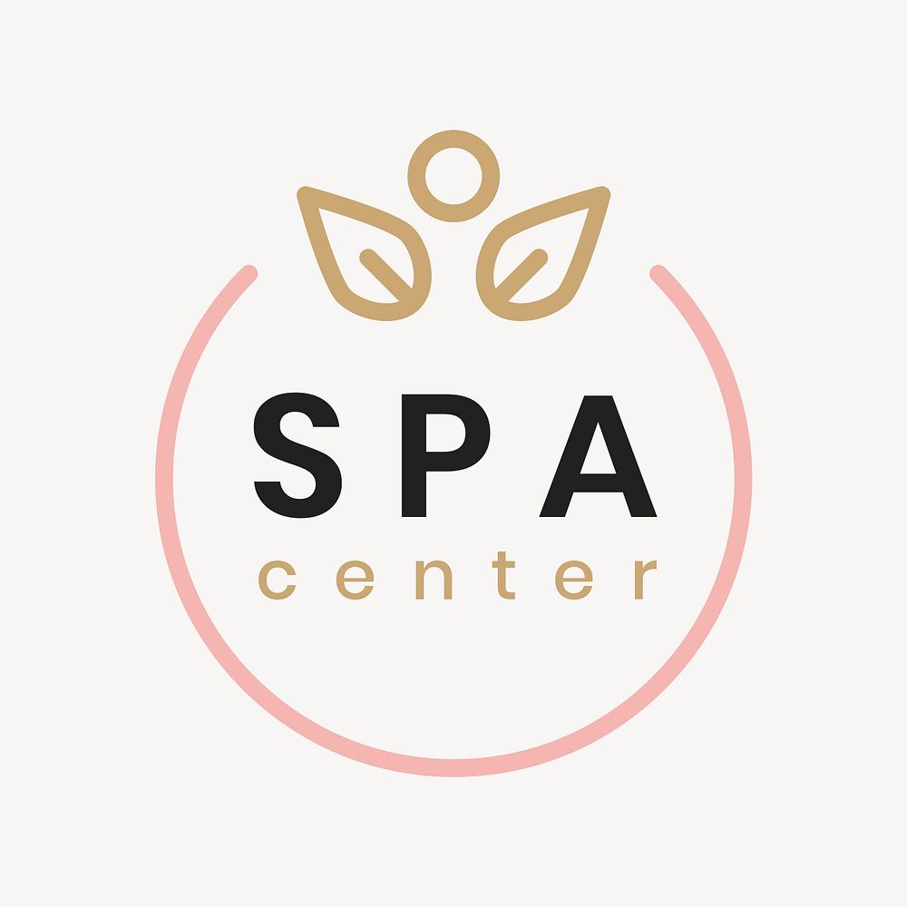 Beauty spa logo template, nature leaf creative design psd