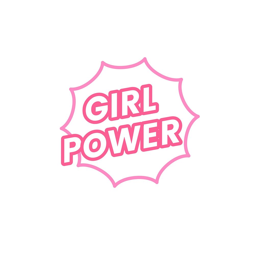 Girl power emblem badge illustration