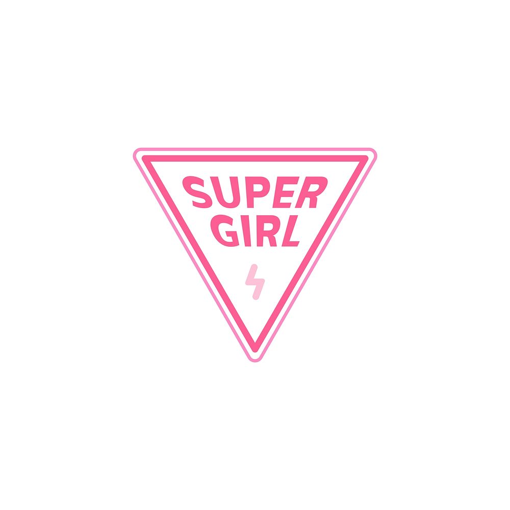 Super girl triangle emblem badge illustration