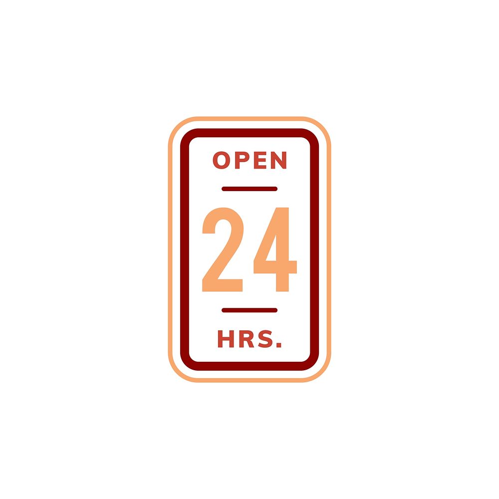 Open 24 hours banner sign illustration