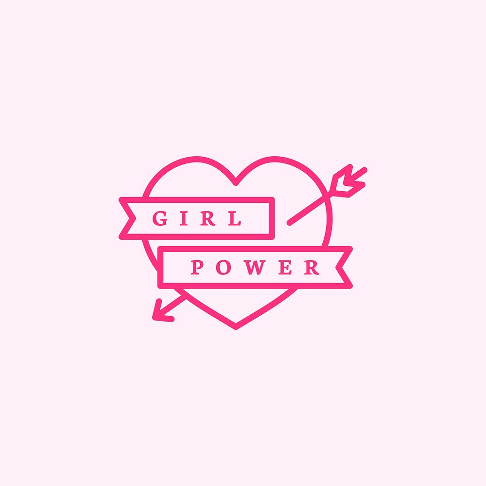 Girl Power Emblem Badge Illustration Free Vector Rawpixel