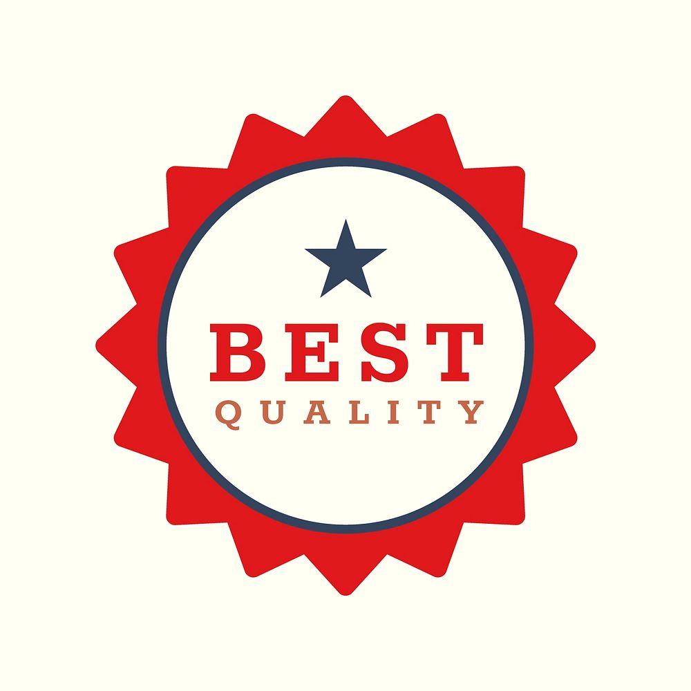Quality logo editable badge sticker design with best quality text vector