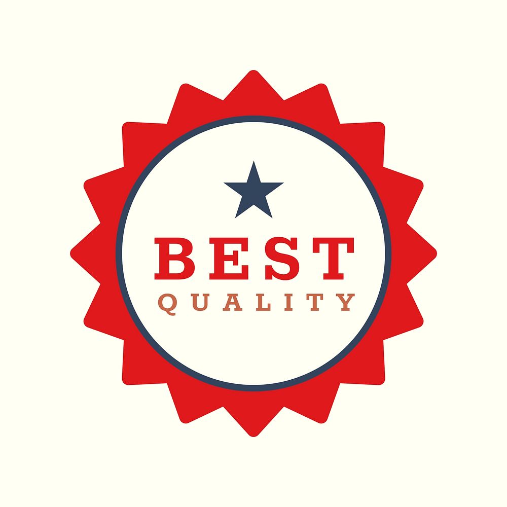 Quality logo editable badge sticker design with best quality text psd