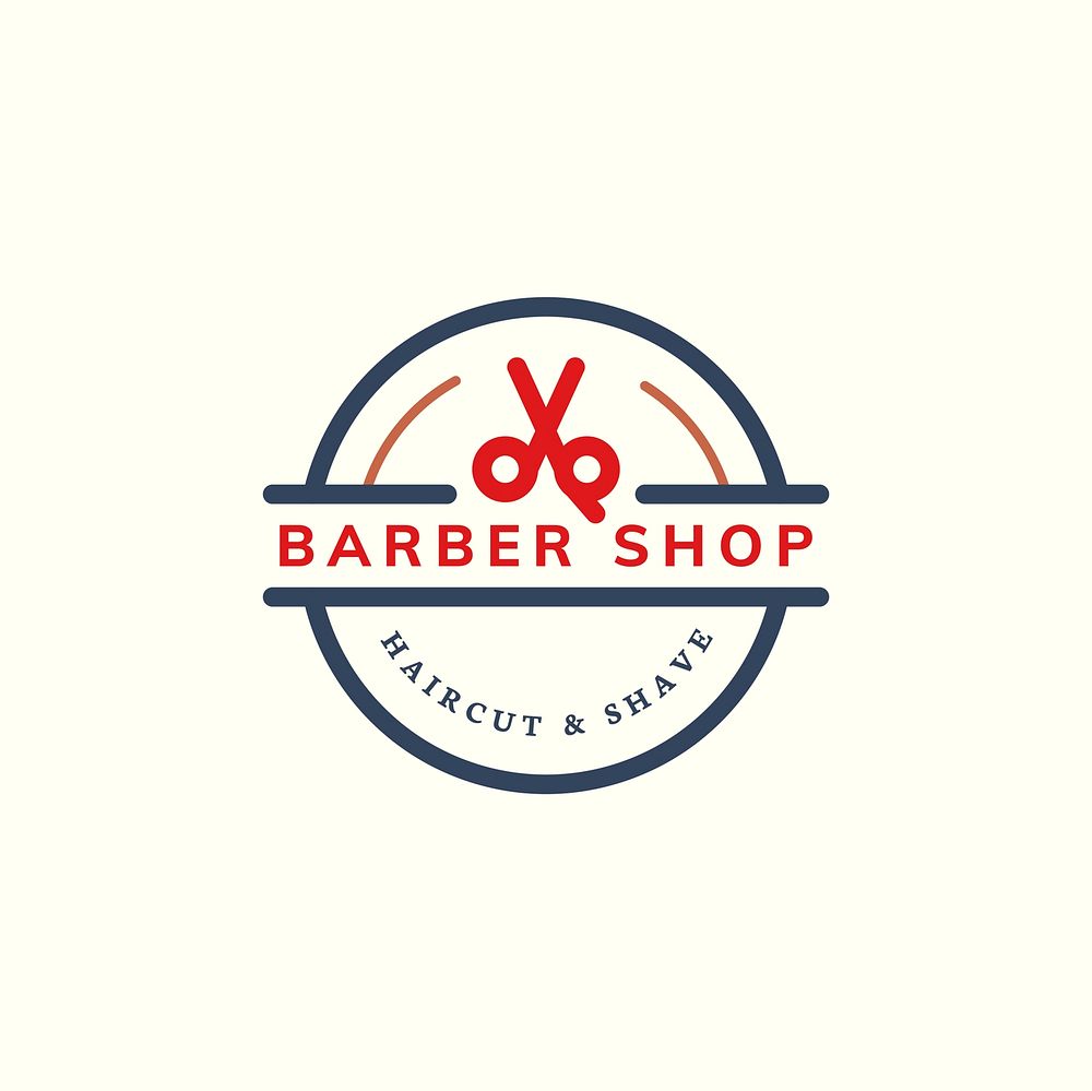 Barber shop logo design illustration