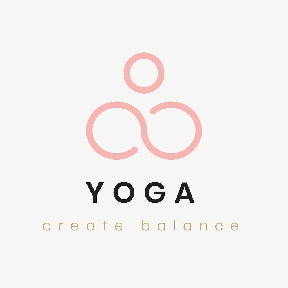 Wellness yoga logo template, modern professional design psd