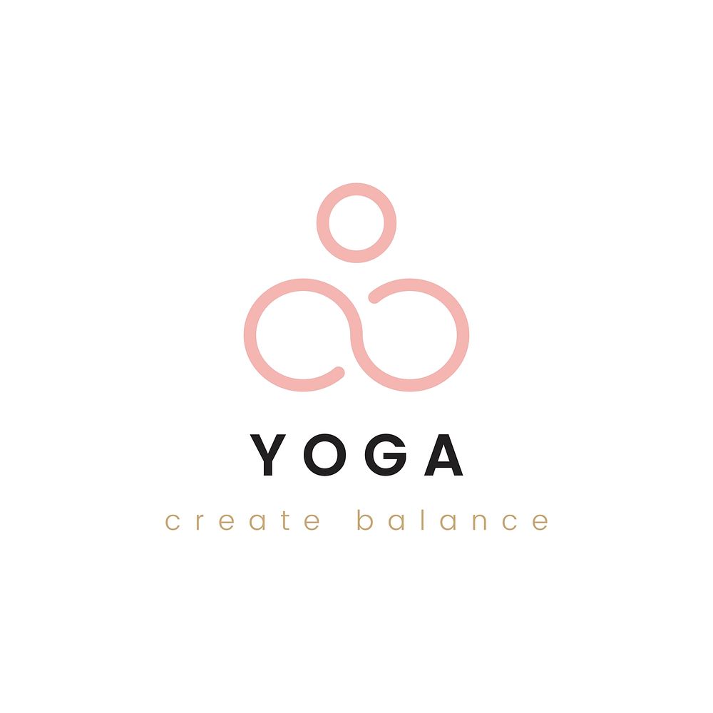 Design of yoga create balance logo vector