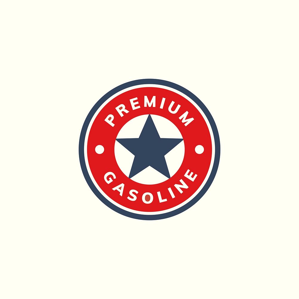 Premium gasoline banner icon illustration