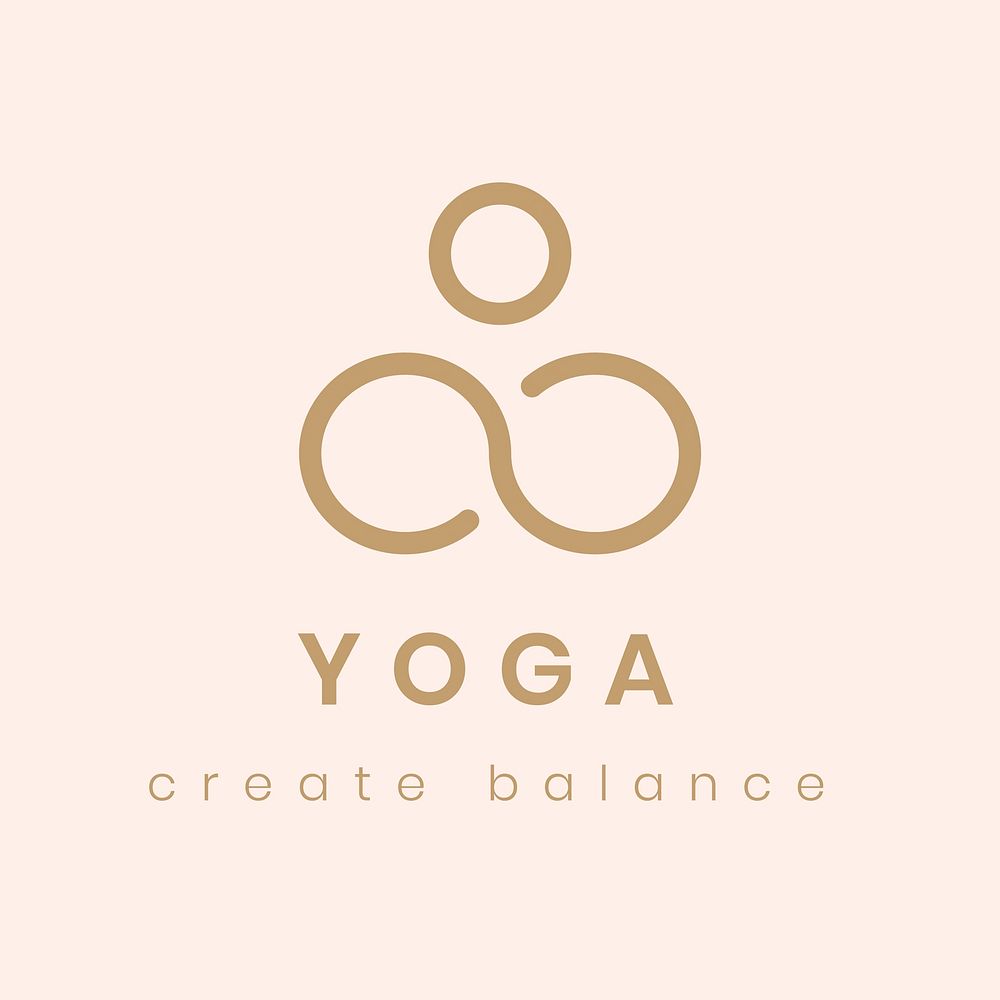 Aesthetic yoga logo template, modern professional design vector