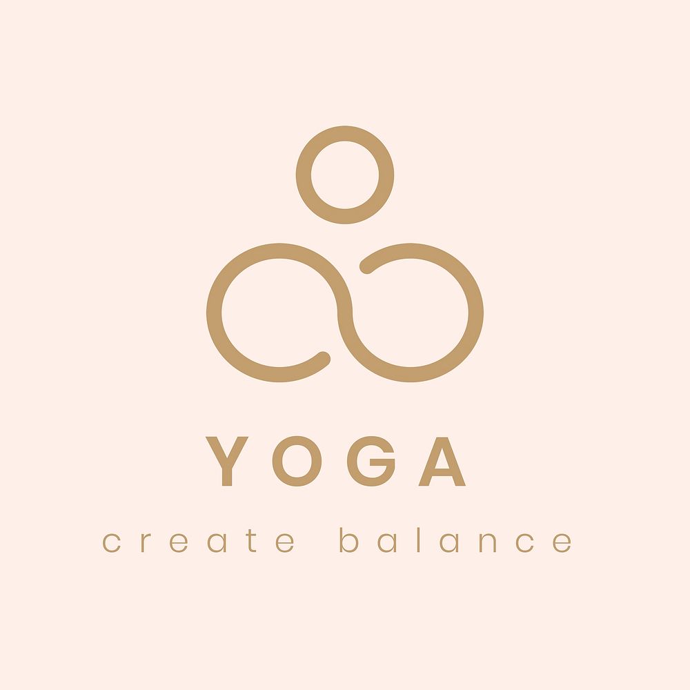 Aesthetic yoga logo template, modern professional design psd