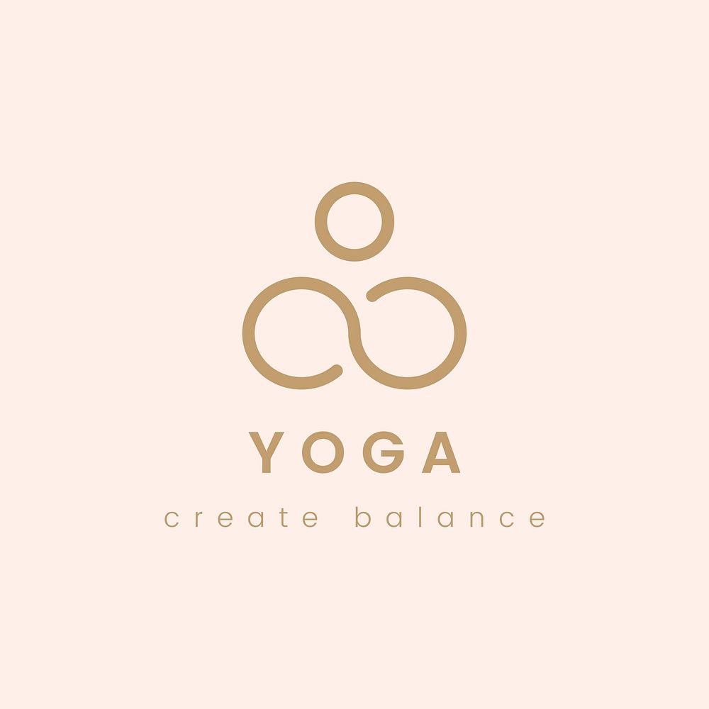 Design of yoga create balance logo vector
