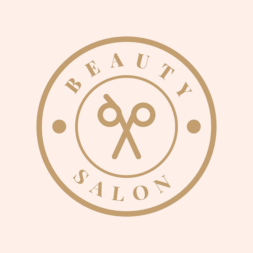 Hair salon logo template, creative design psd