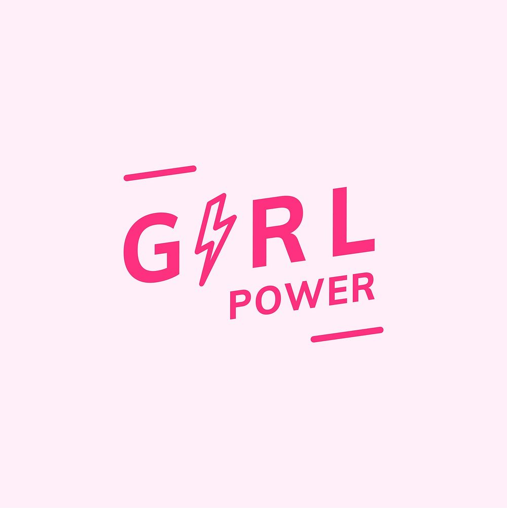 Girl power emblem badge illustration