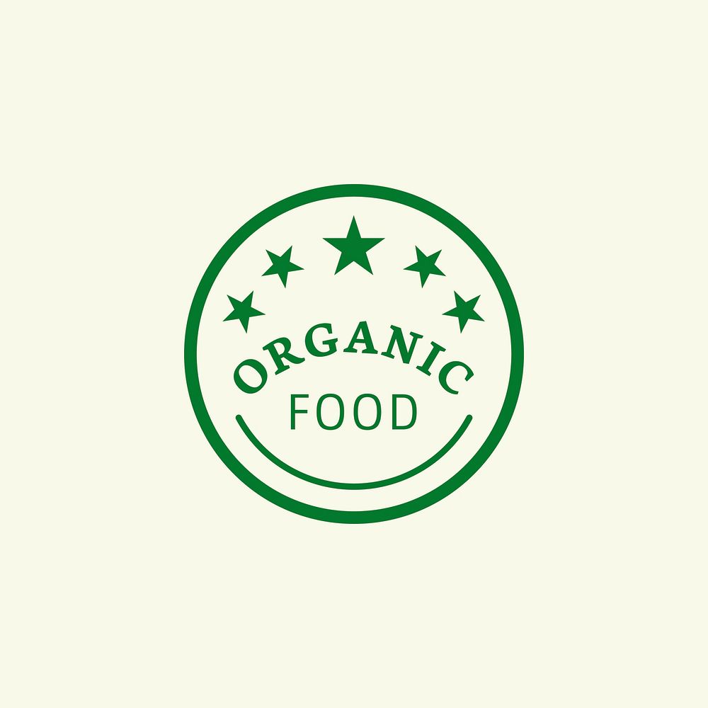 Organic food badge emblem illustration