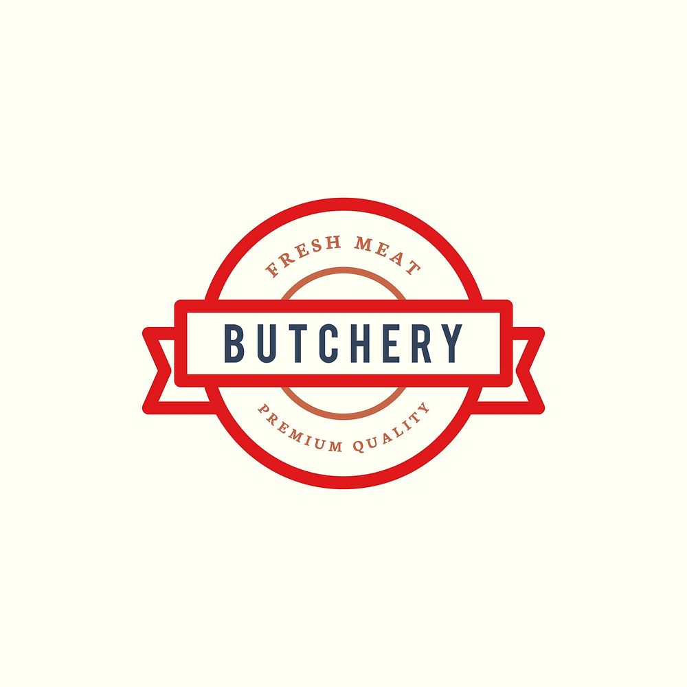 Butchery shop logo design illustration
