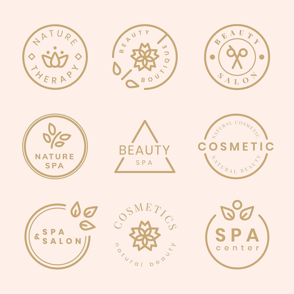 Beauty spa logo, creative modern design vector set