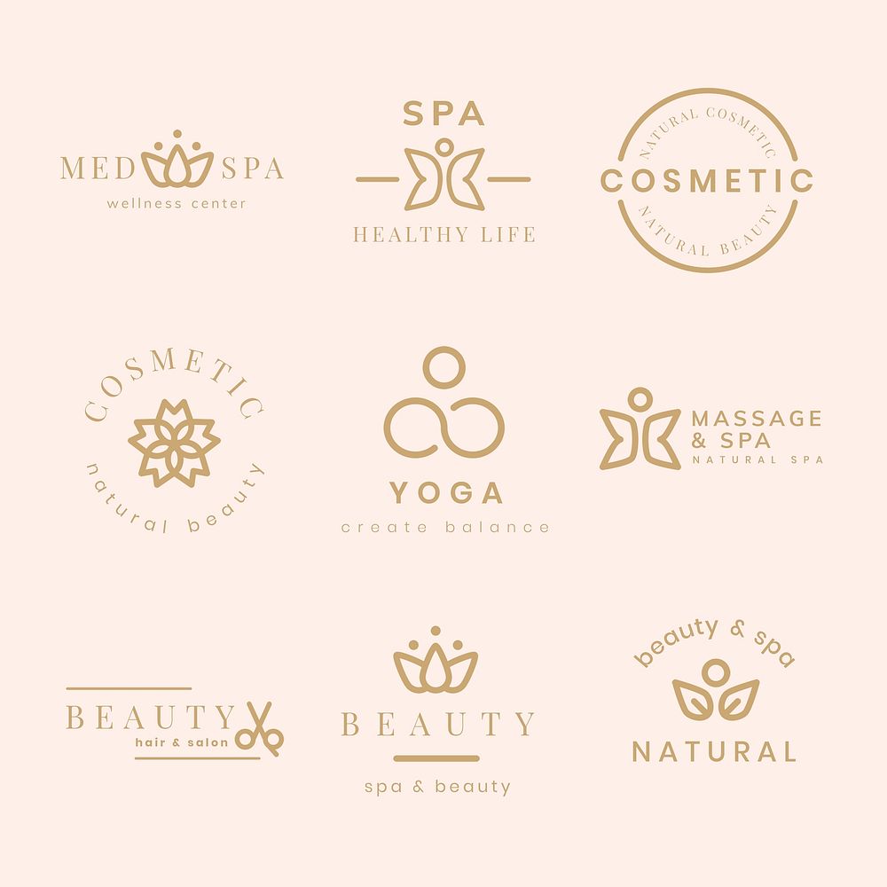Beauty spa logo, creative modern design psd collection