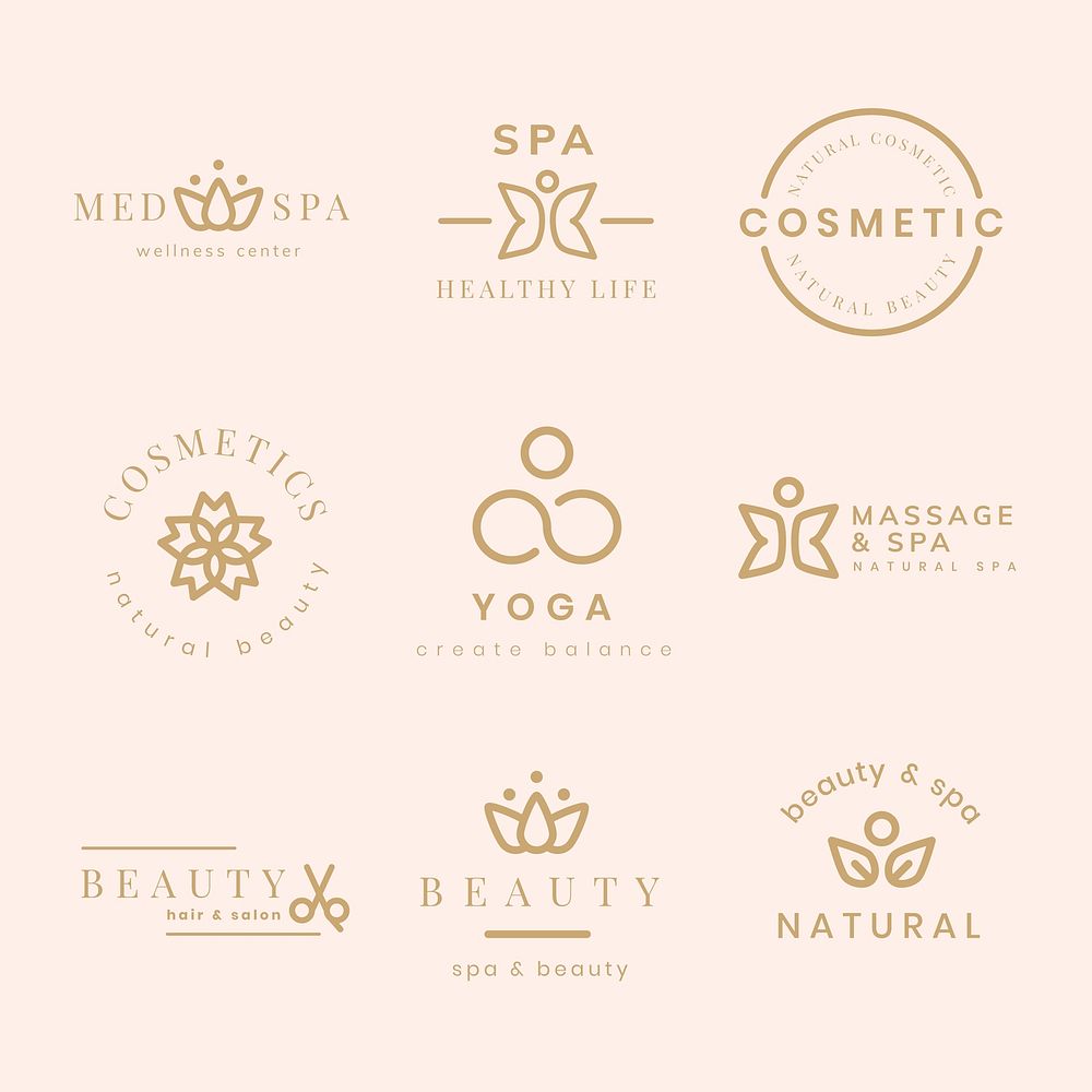 Beauty spa logo, creative modern design vector set