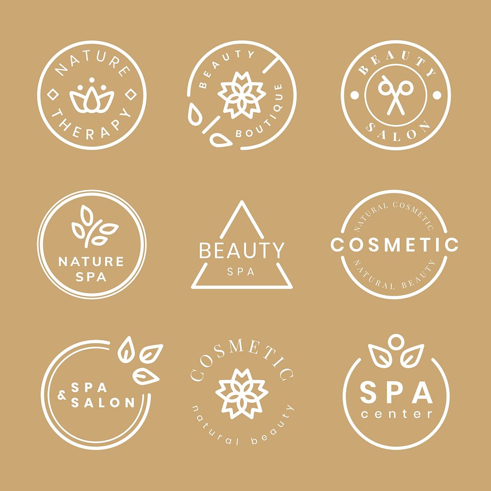 Beauty spa logo, creative modern design psd collection