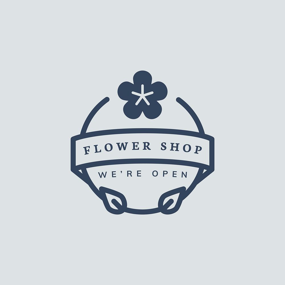 Flower shop logo design vector