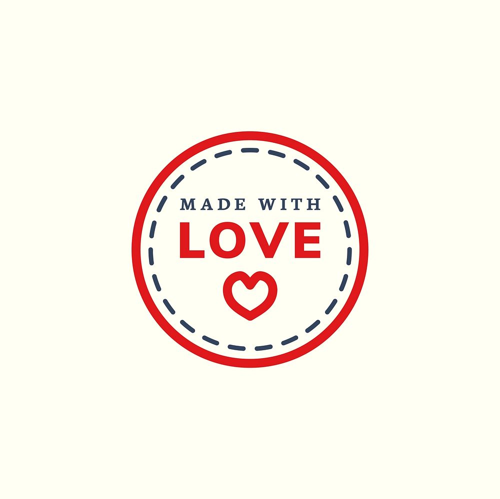 Made with love icon illustration