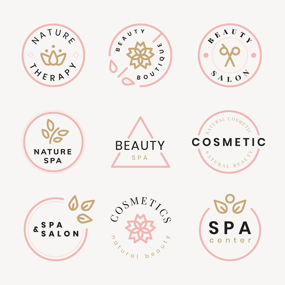 Beauty spa logo, creative modern design vector set