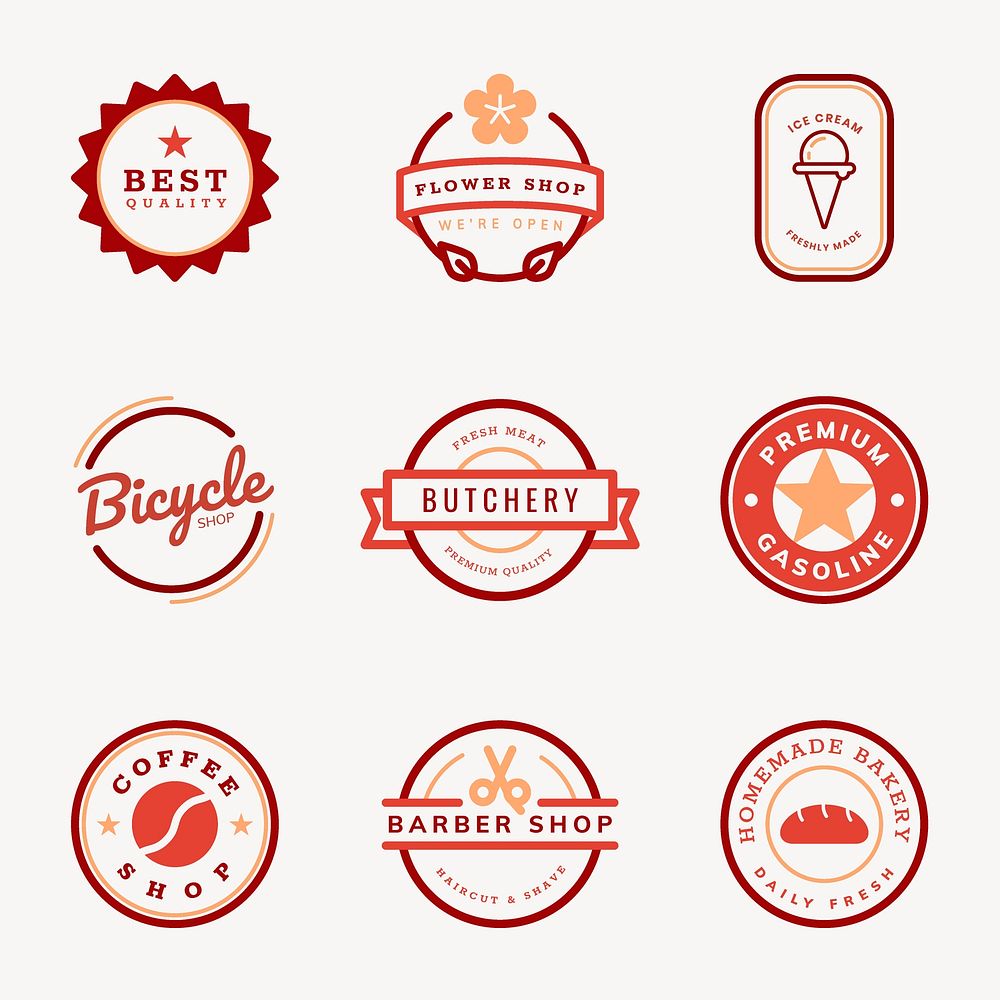 Business logo editable template professional retro branding design psd set