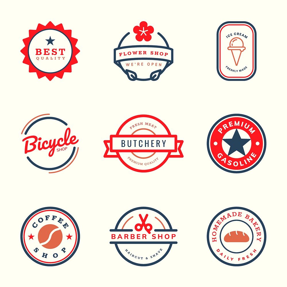 Business logo editable template professional retro branding design psd set