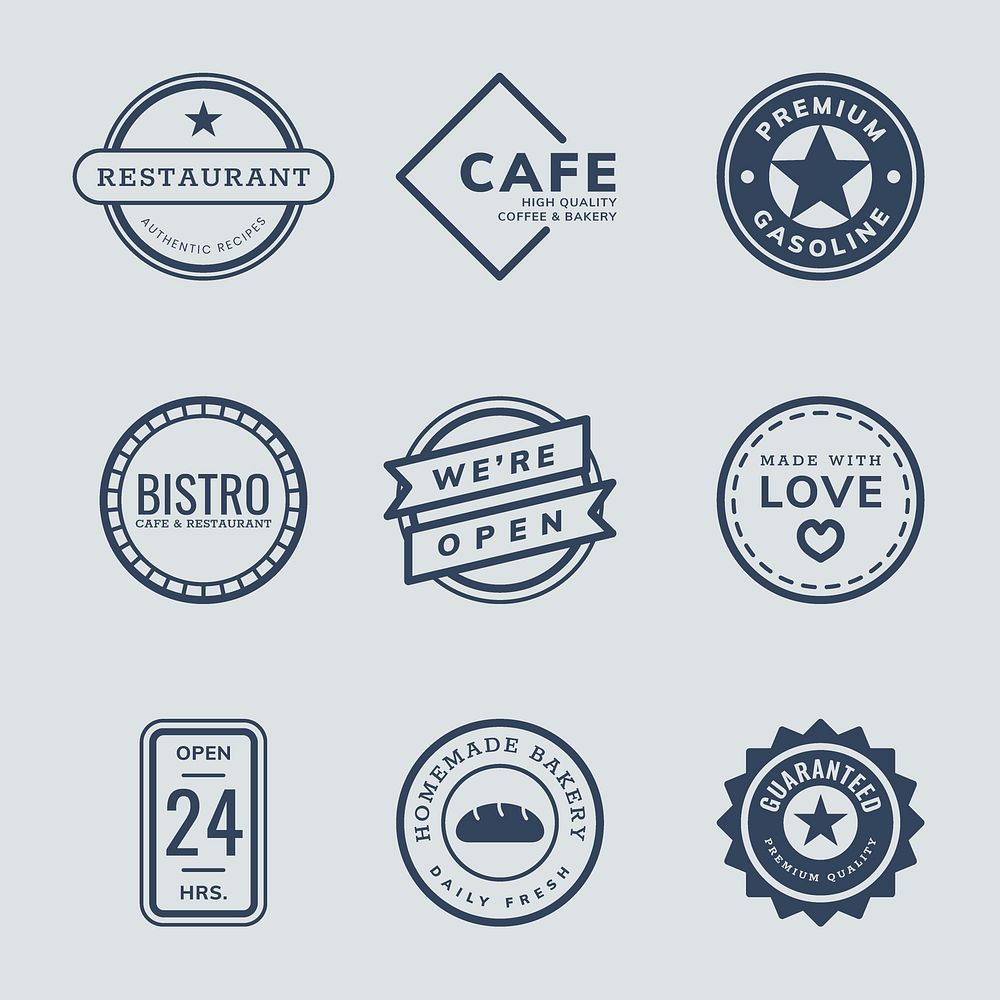 Business logo editable template professional retro branding design vector set