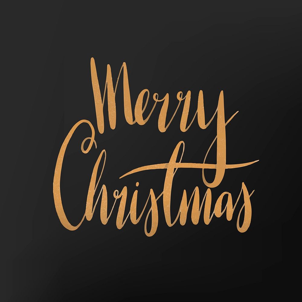 Merry Christmas watercolor typography vector