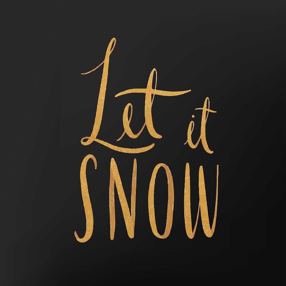 Let it snow watercolor typography vector