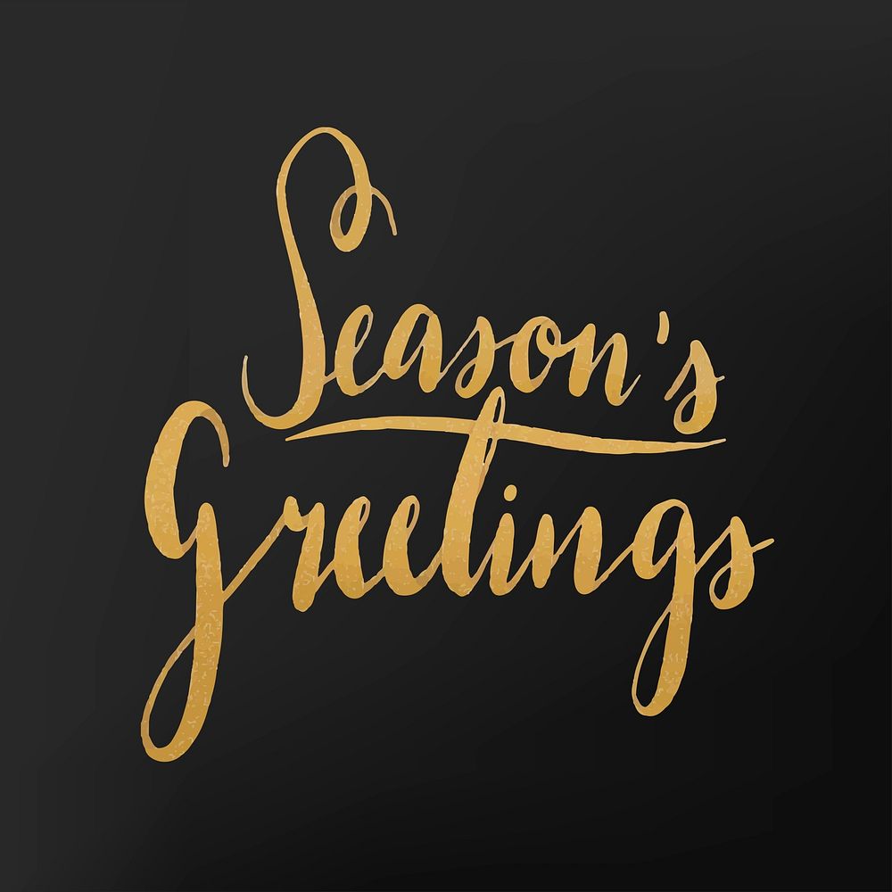 Seasons Greetings watercolor typography vector