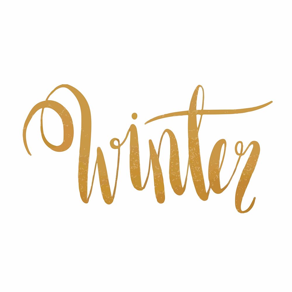 Winter watercolor style typography vector