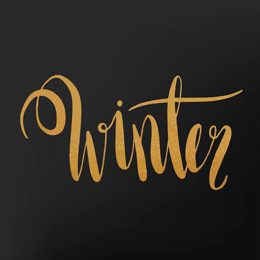Winter watercolor style typography vector