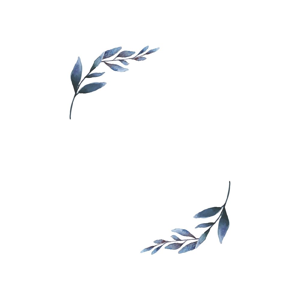 Hand-drawn olive branch frame watercolor style vector
