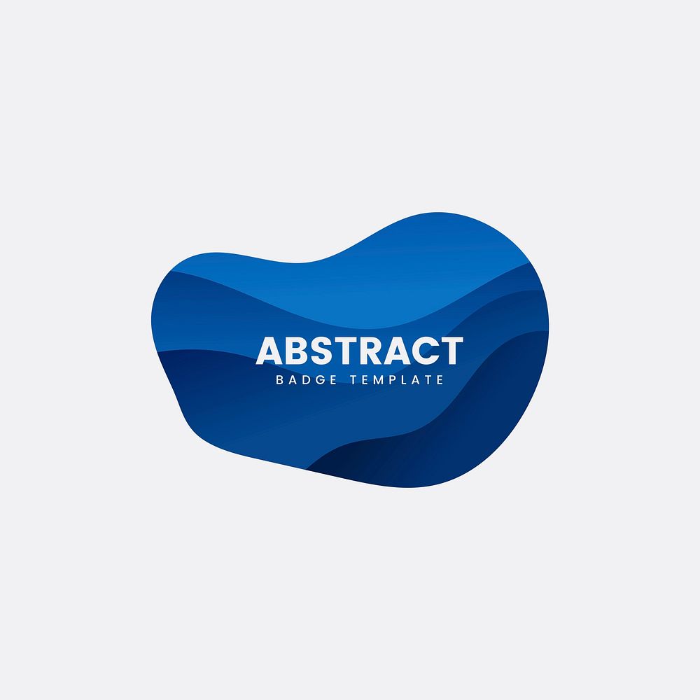Abstract badge template in blue