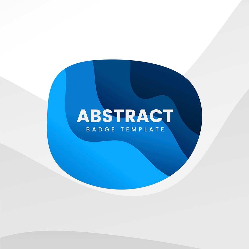 Abstract badge template in blue