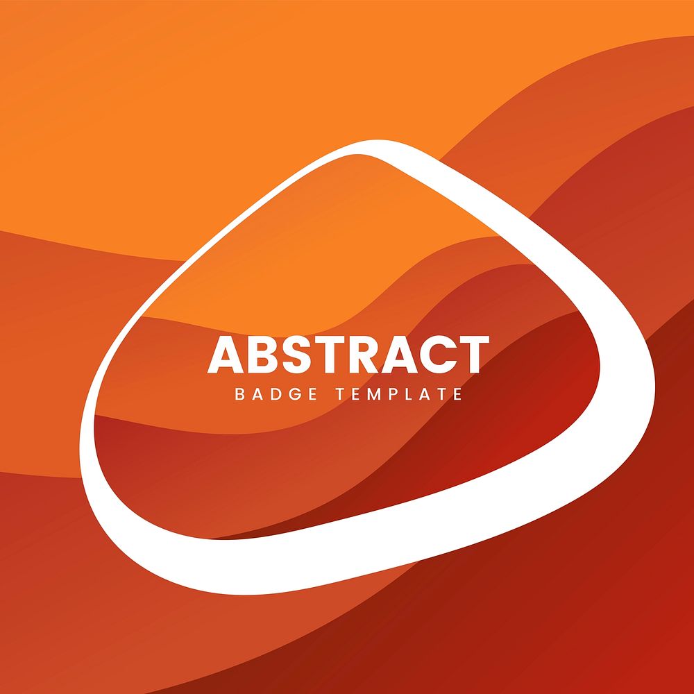 Abstract badge template in orange