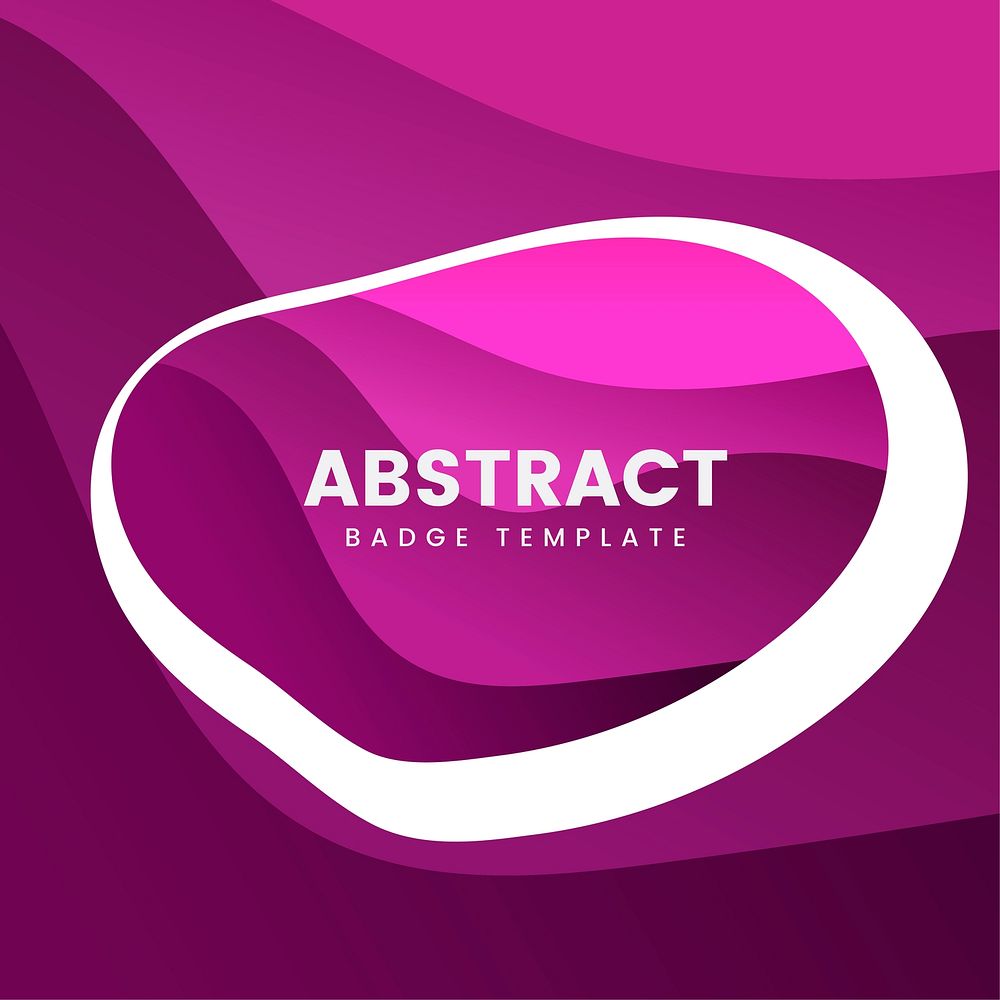 Abstract badge design in pink