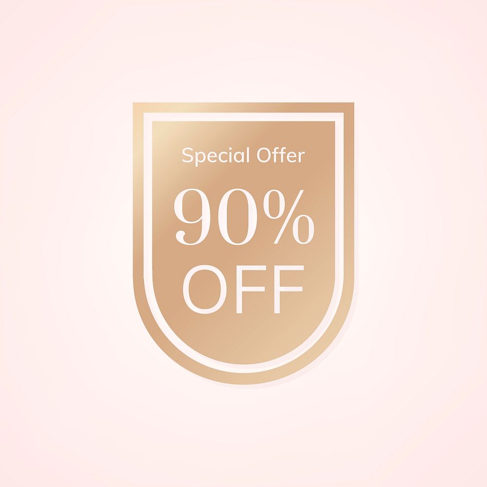 Special offer 90% off shop sale promotion advertisement badge vector