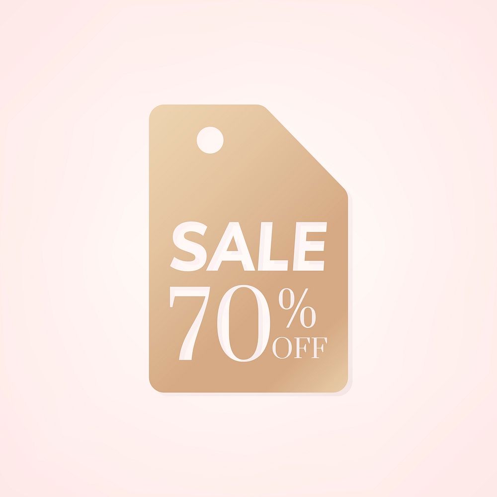 Sale 70% off shop promotion advertisement badge vector